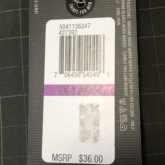 VanHeusen Mens Office Collection Button Down shirt 18-18 1/2 XXL NWT - Picture 10 of 10